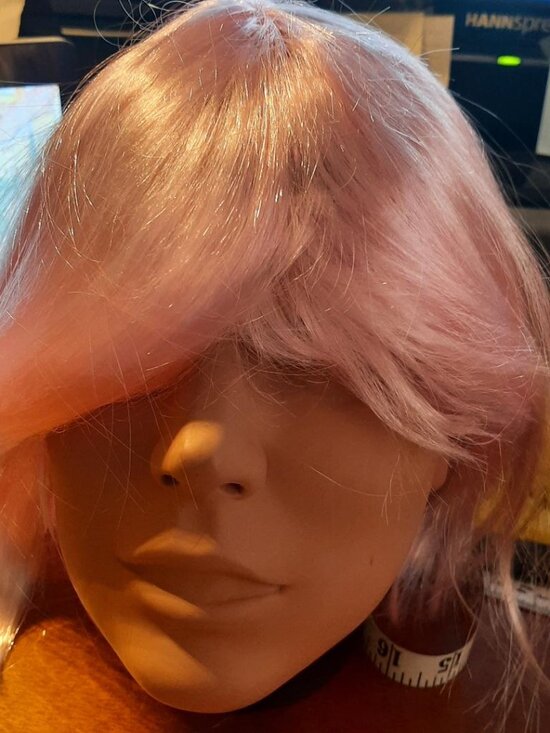 NEW TAG ! Wig Long 12 Inch Straight Shinning Light Pink main image 5
